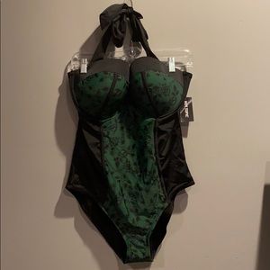 Brand new Green and Black Bathing Suit